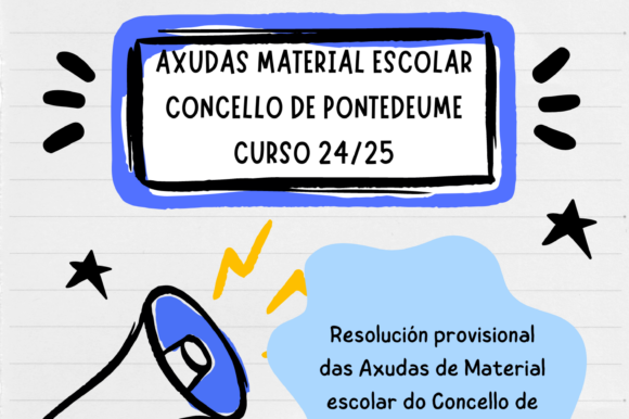 Resolución provisional axudas ás familias para adquisición de material escolar. Curso 2024 – 2025