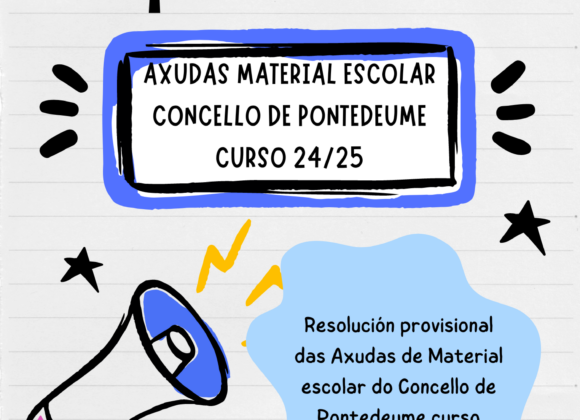 Resolución provisional axudas ás familias para adquisición de material escolar. Curso 2024 – 2025