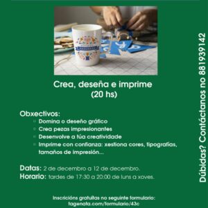 Novo curso “Crea, deseña e imprime” no Aula CeMIT de Pontedeume