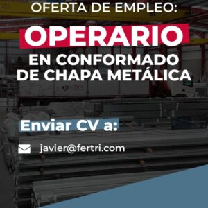 Oferta de emprego: Operario en conformado de chapa metálica